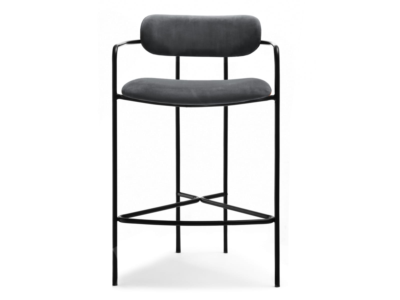 Barhocker Barstuhl Graphit Samt TOMI Awentto