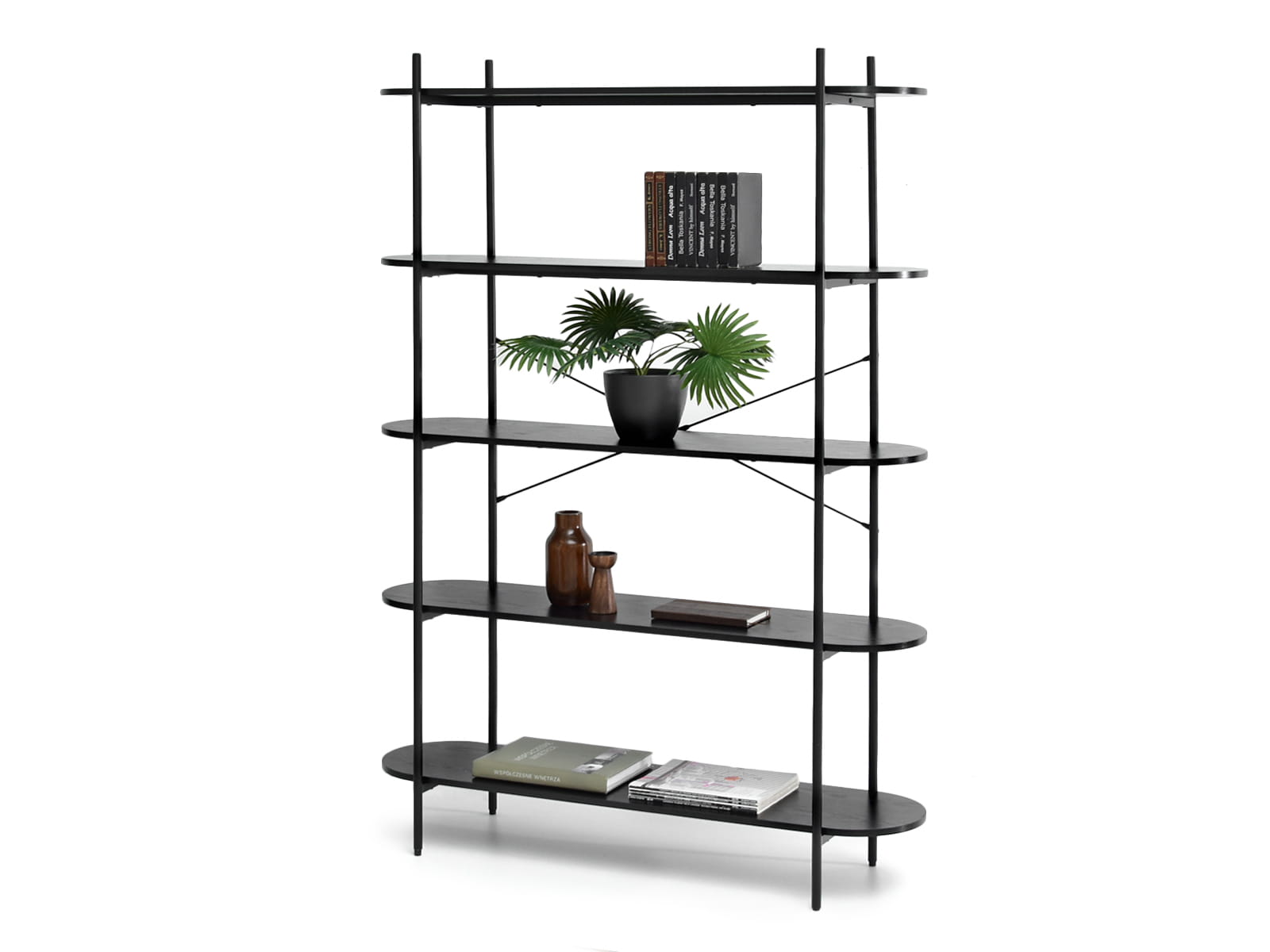 Offenes Regal 120 cm in Schwarzholz-Optik NOVA Awentto