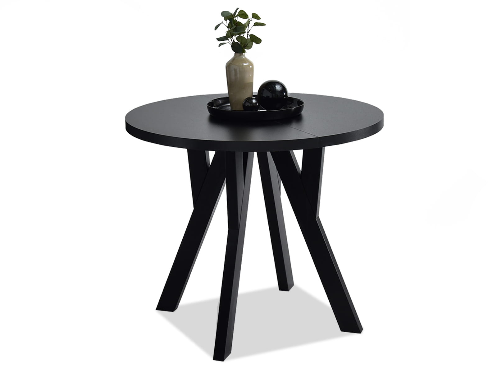 Ausziehbarer Esstisch Schwarz ø 100/180 cm AERIS Awentto