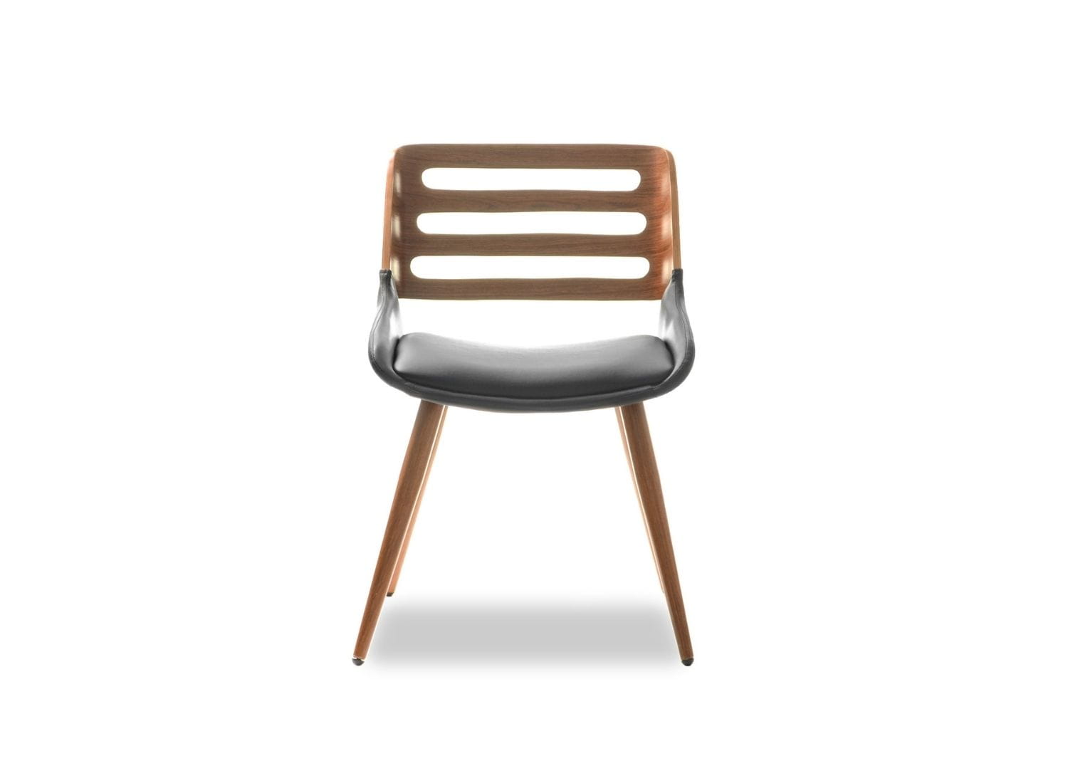 Eleganter Holzstuhl Schwarz Kunstleder für das Esszimmer DALLAS Awentto