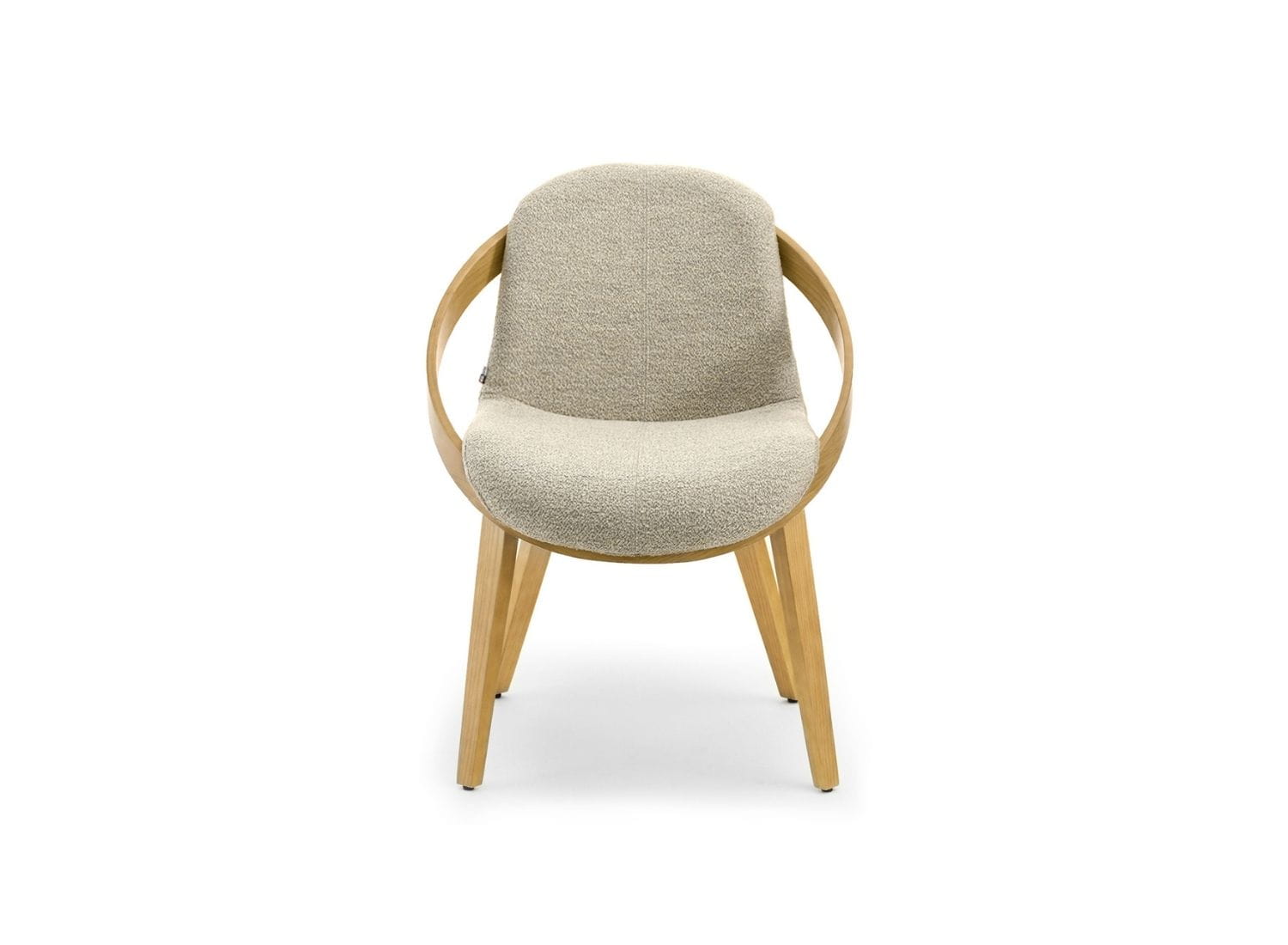 Eichenstuhl Beige Bouclé Boho aus Bugholz für das Esszimmer LIMA Awentto