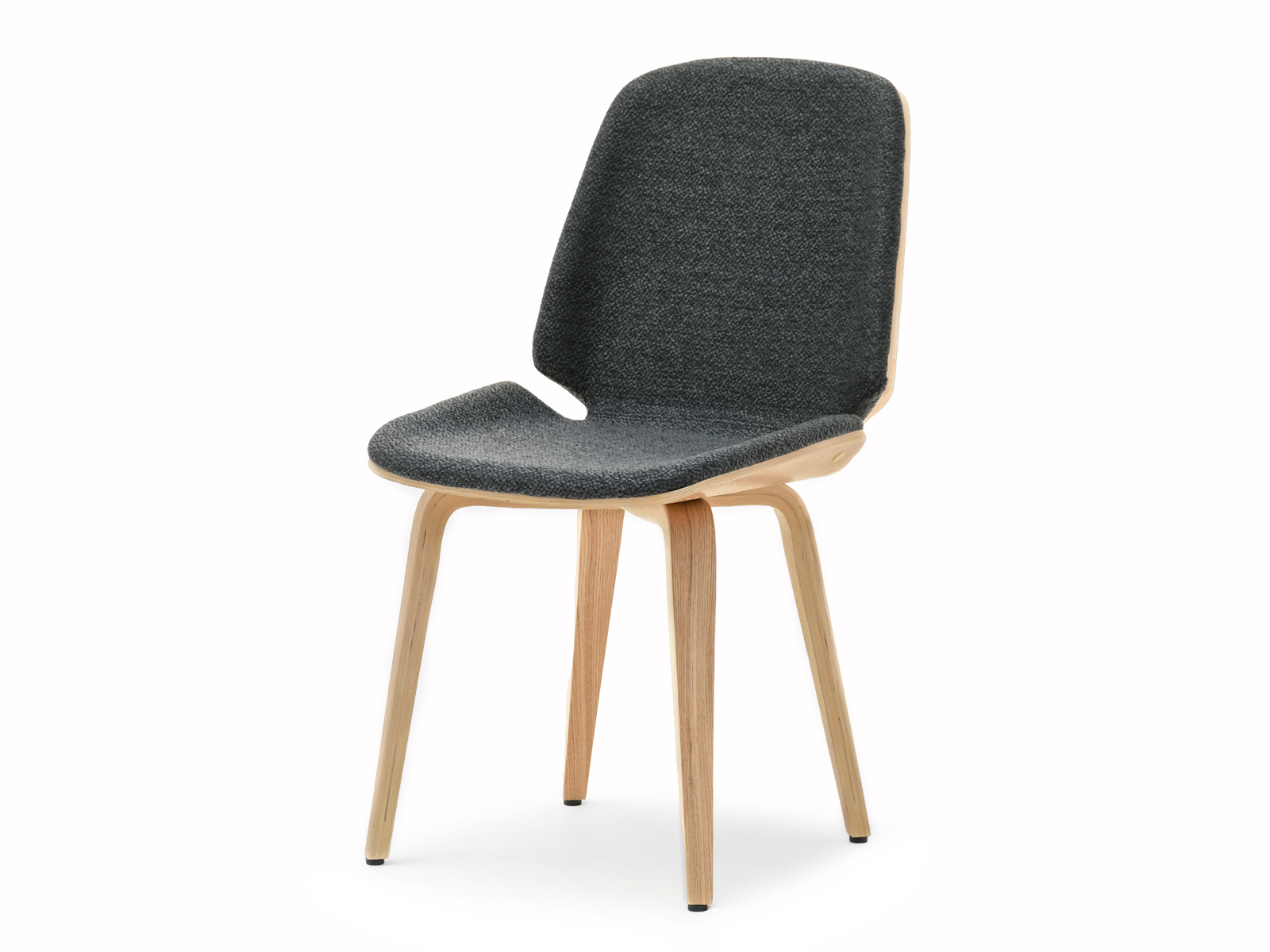 Holzstuhl mit Stoffbezug Eiche-Graphit für das Esszimmer SOFIA Awentto