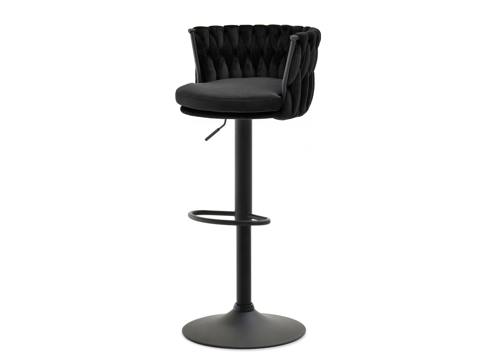 Barhocker Barstuhl Schwarz geflochtene Rückenlehne Glamour DALLAS Awentto