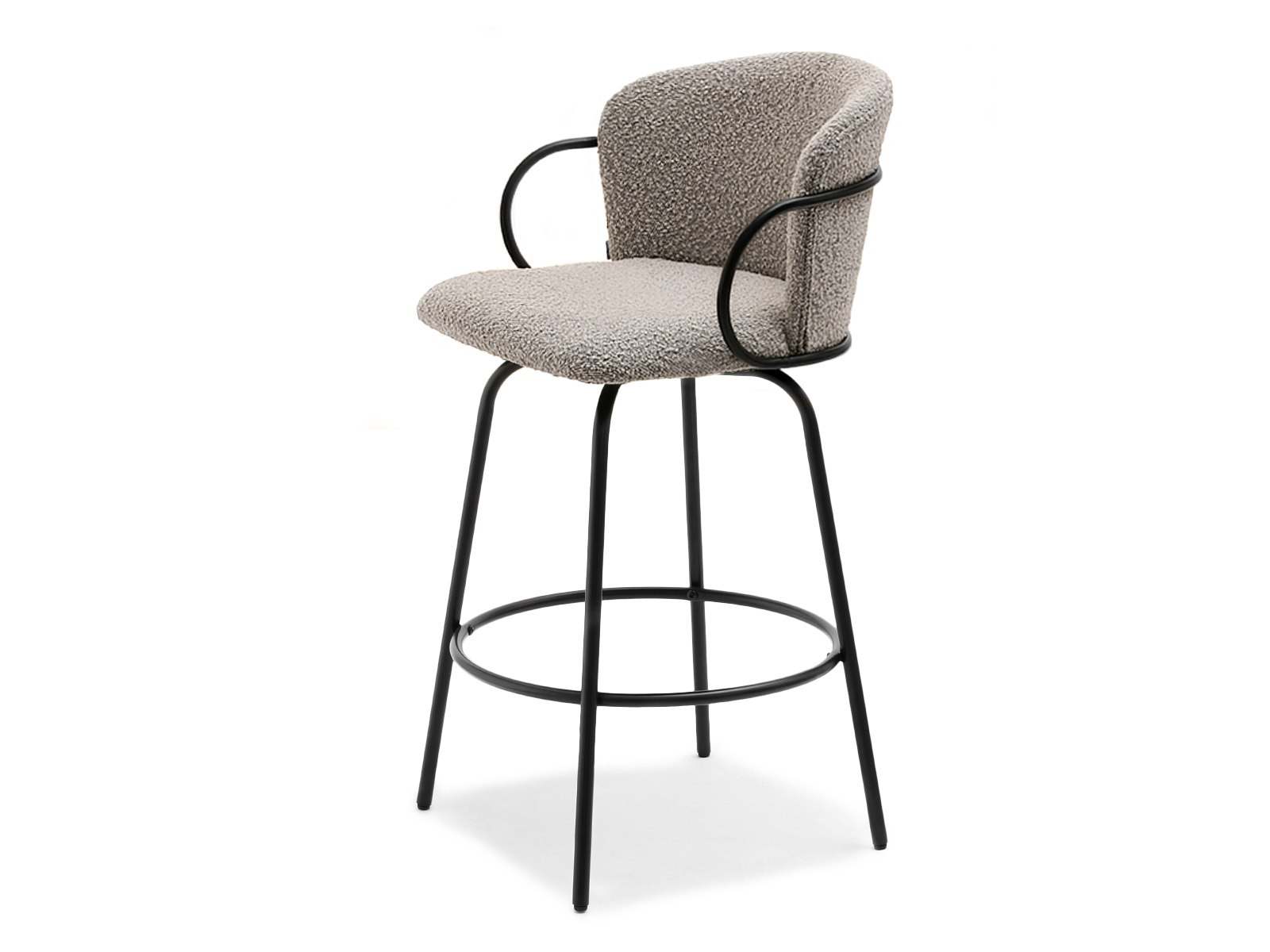 Barhocker Barstuhl Hellbeige Boucle FROSTY Awentto