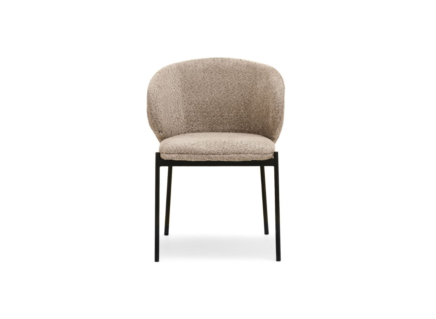 Moderner Esszimmerstuhl dunkelbeige Bouclé ELLA Awentto