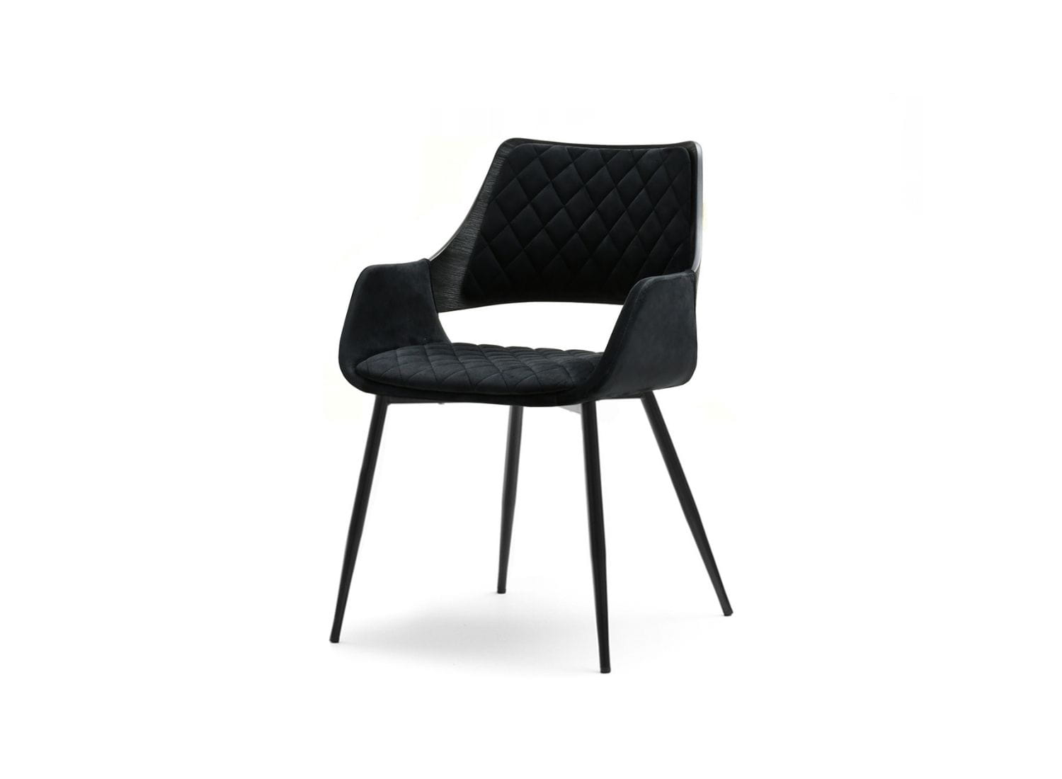 Eleganter Stuhl DAVID Awentto Schwarz Samt Holz Esszimmerstuhl