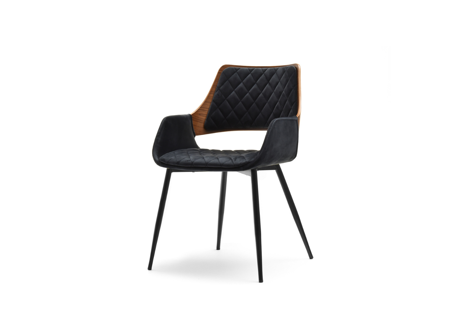Eleganter Stuhl DAVID Awentto – Samt Schwarz, Holz, Esszimmer