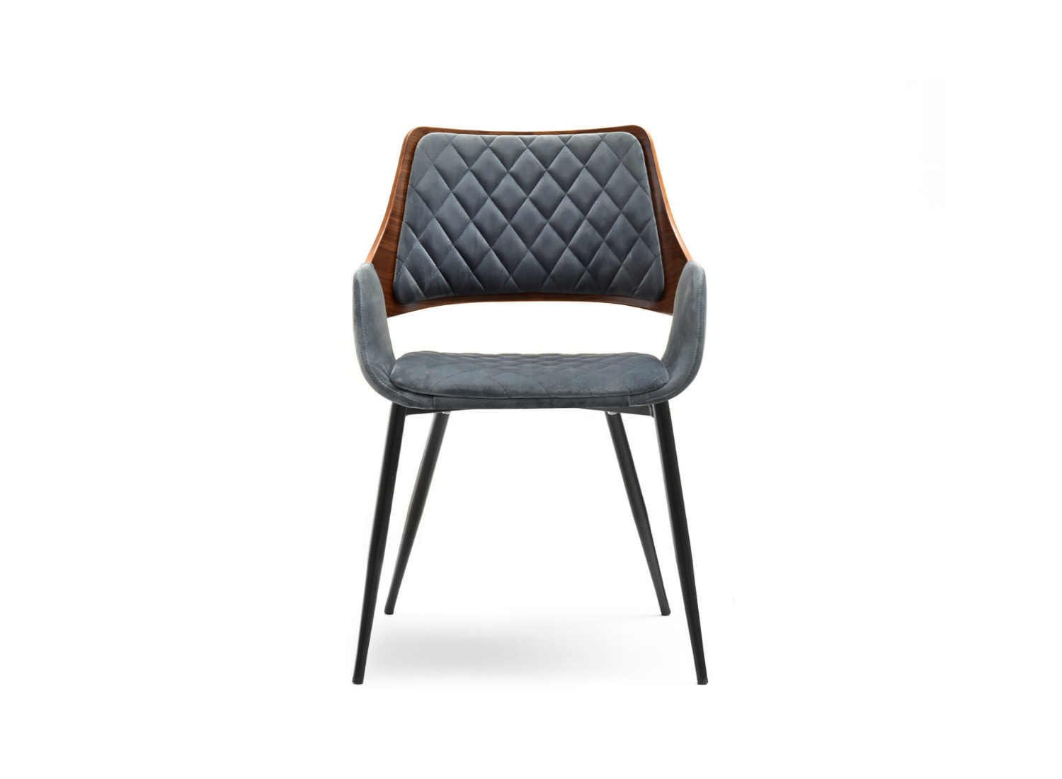 Eleganter Stuhl Grau Samt Holz für Esszimmer DAVID Awentto