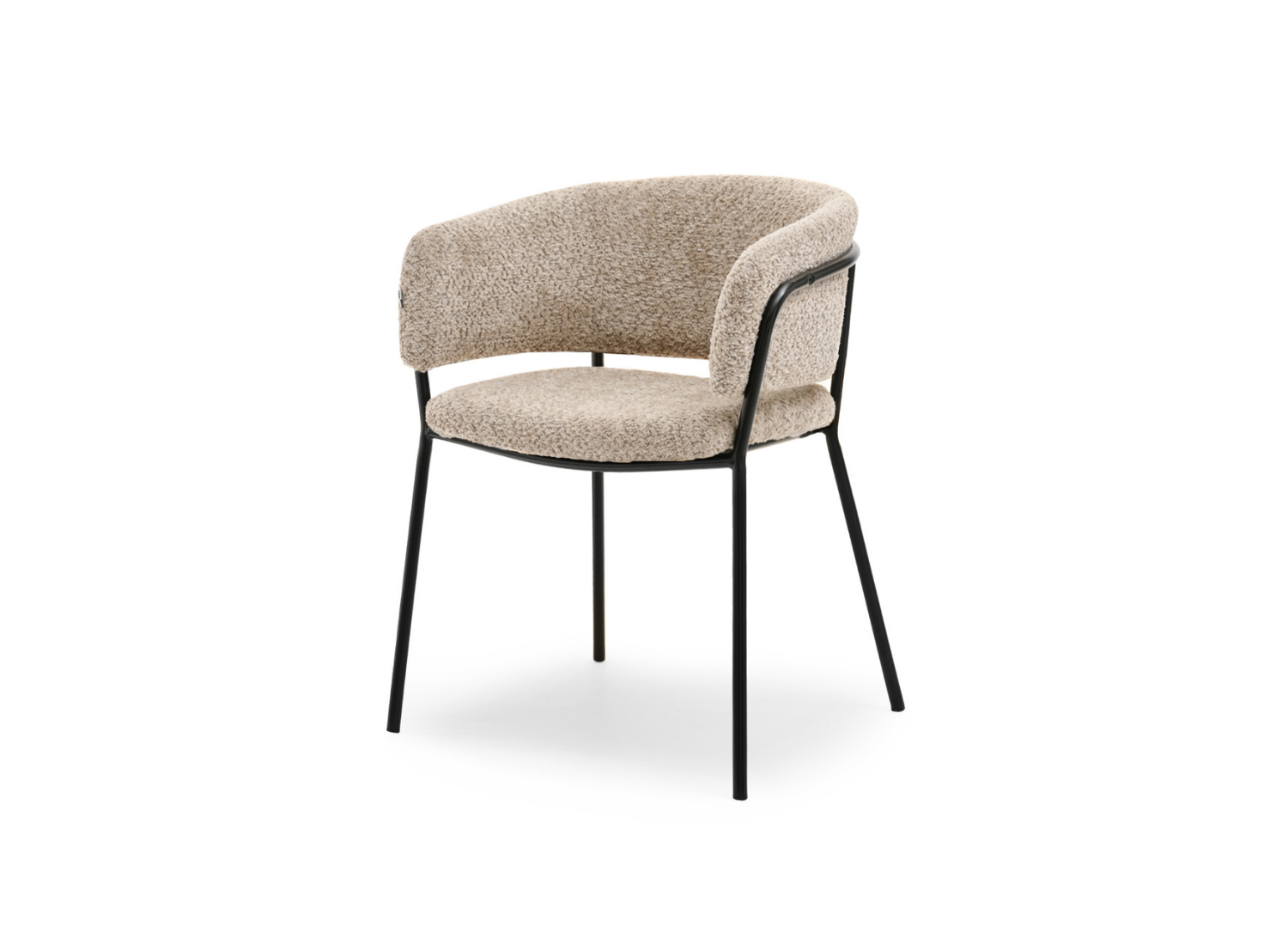 Moderner Schalensessel Beige Boucle Esszimmerstuhl NELLO Awentto