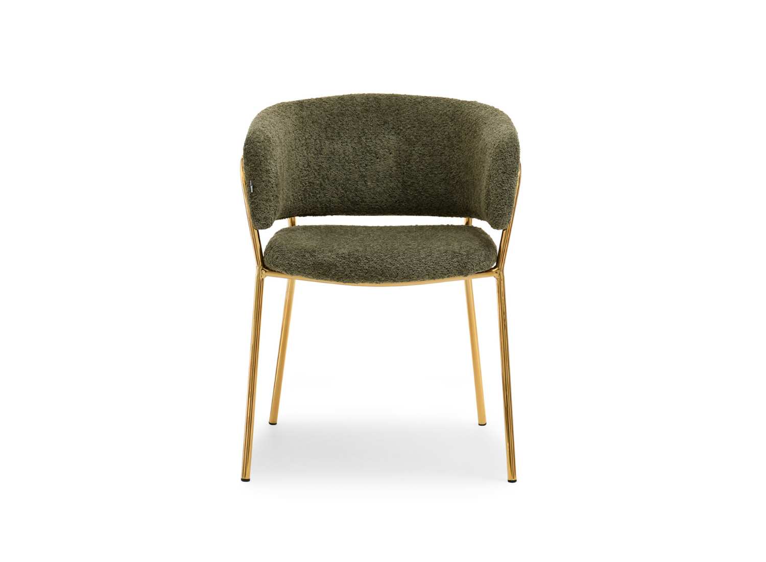 Moderner Schalenstuhl Grün Bouclé Glamour für das Esszimmer NELLO Awentto