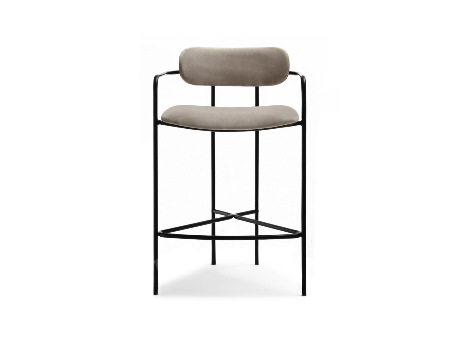 Barhocker Barstuhl Beige Samt TOMI Awentto