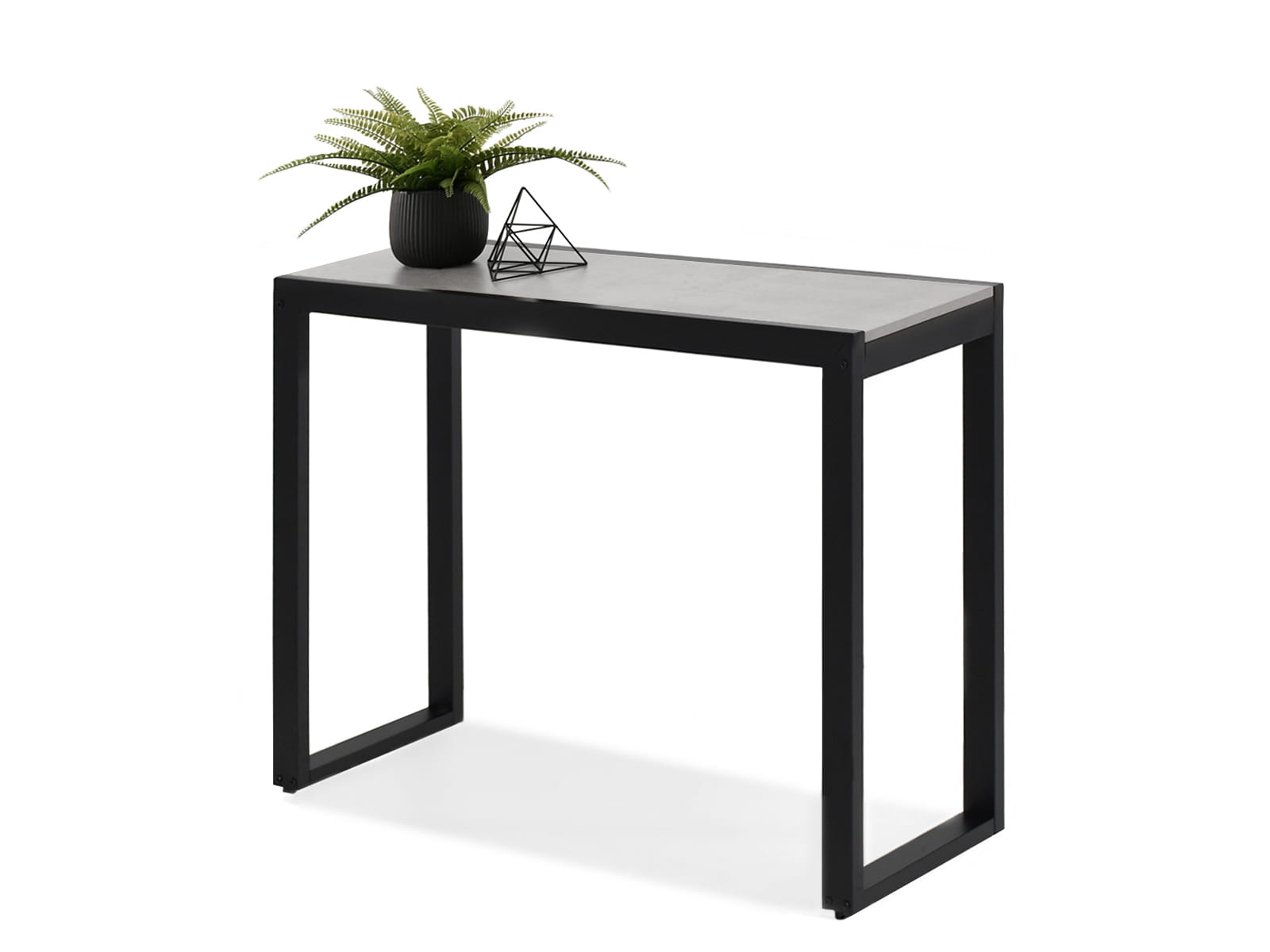 Konsole schwarz 100 cm mit Tischplatte in Beton-Optik OLIVE Awentto