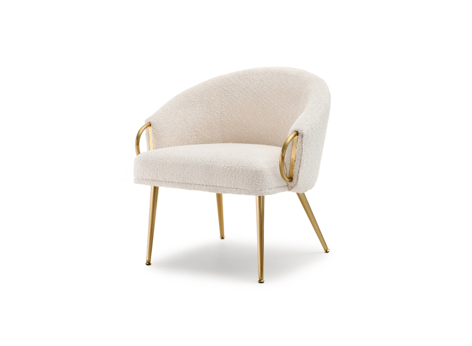 Relaxsessel BOSTON Awentto – Cremeweiß Bouclé Loungesessel