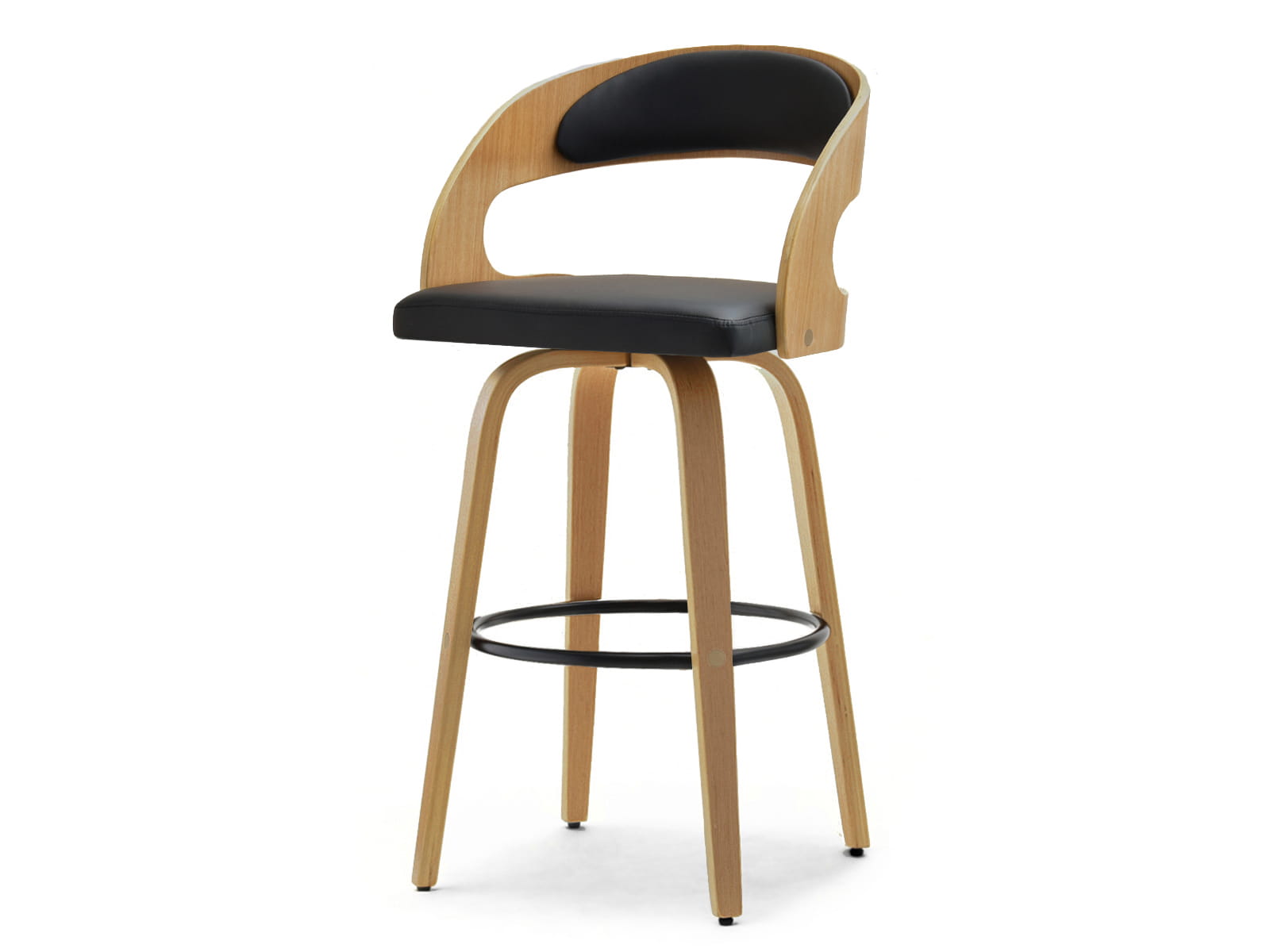 Barhocker Barstuhl drehbar schwarz aus Bugholz ALASKA Awentto