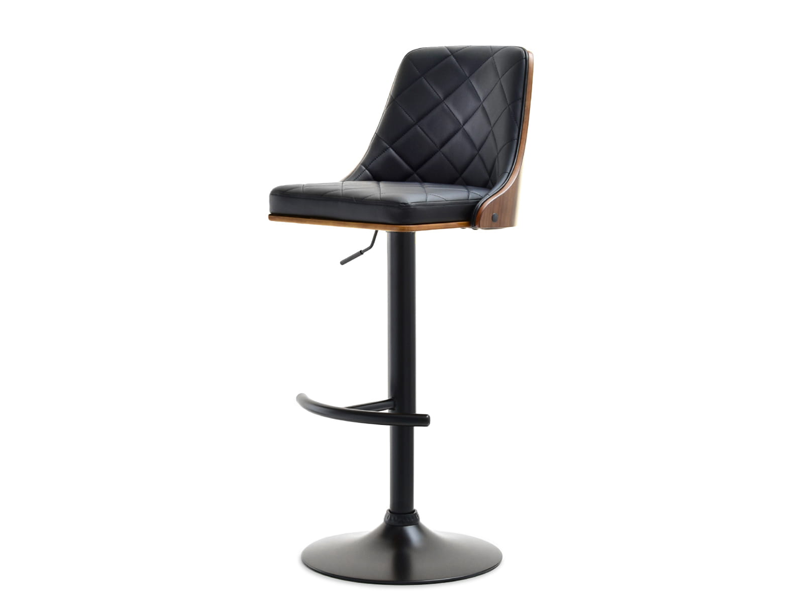 Barhocker Drehhocker Schwarz Kunstleder MANGUS Awentto