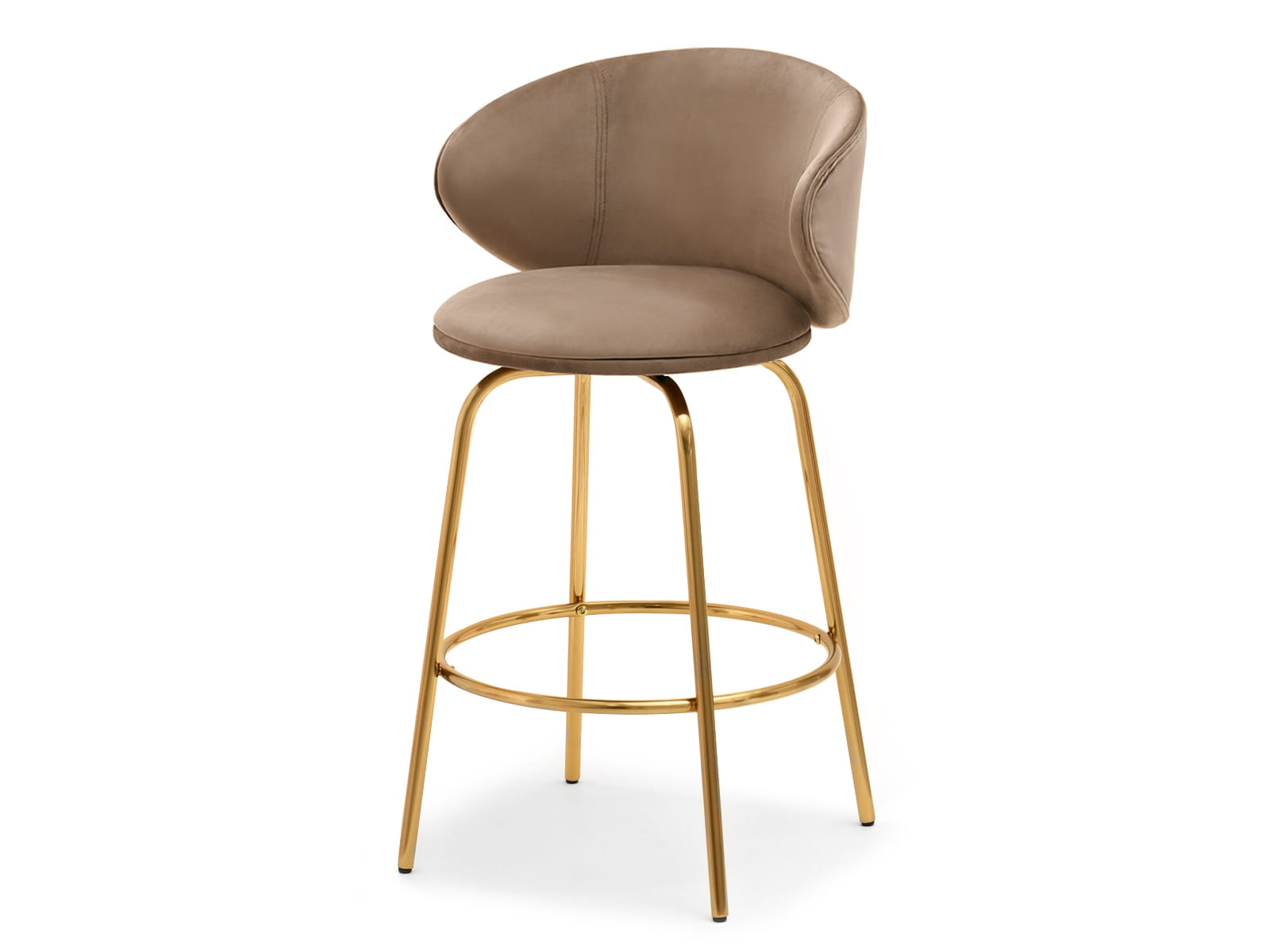 Barhocker Barstuhl Beige Samt Glamour LUNA Awentto - JESSIE