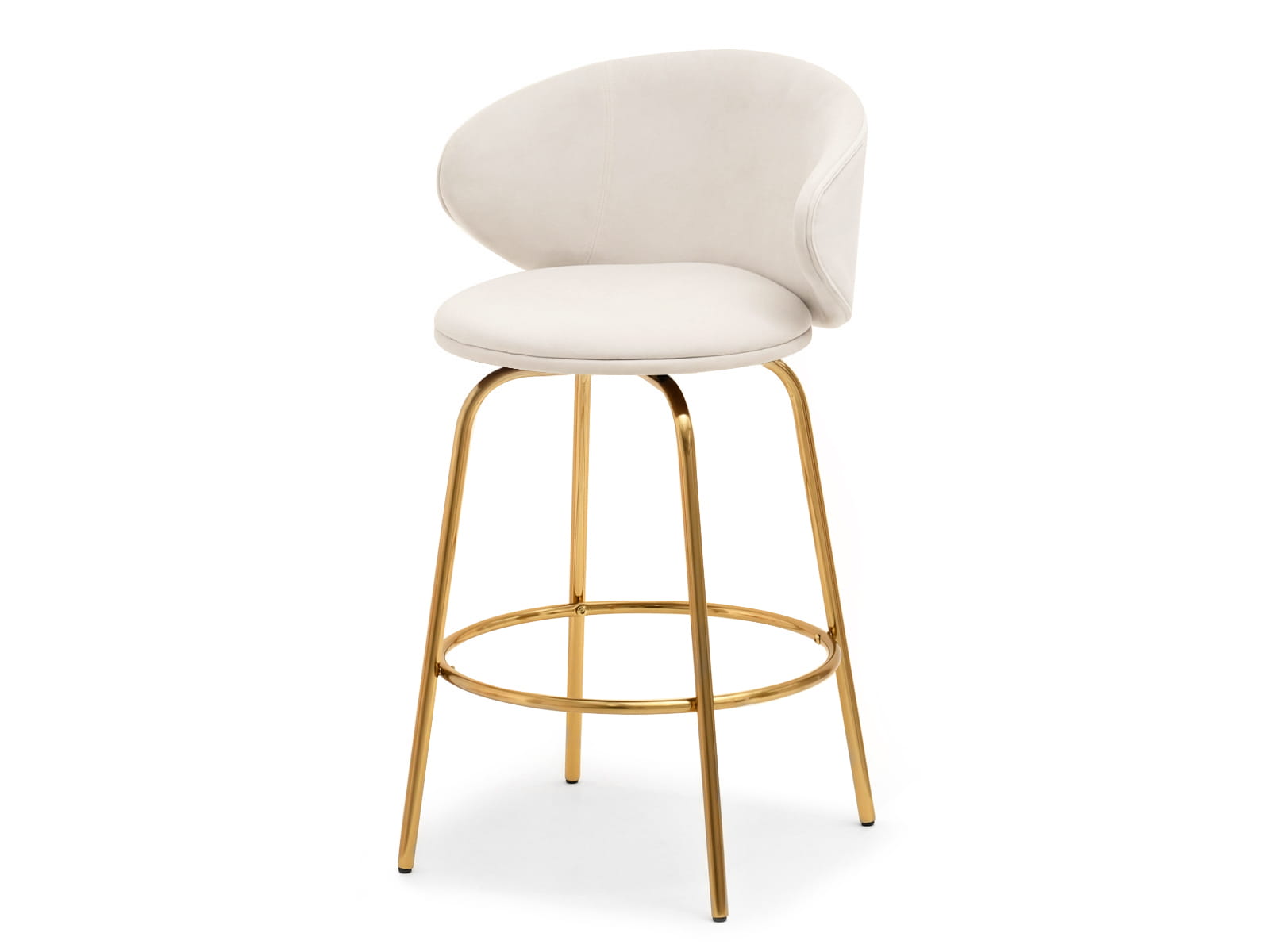 Barhocker Barstuhl Weiß Samt Glamour LUNA Awentto