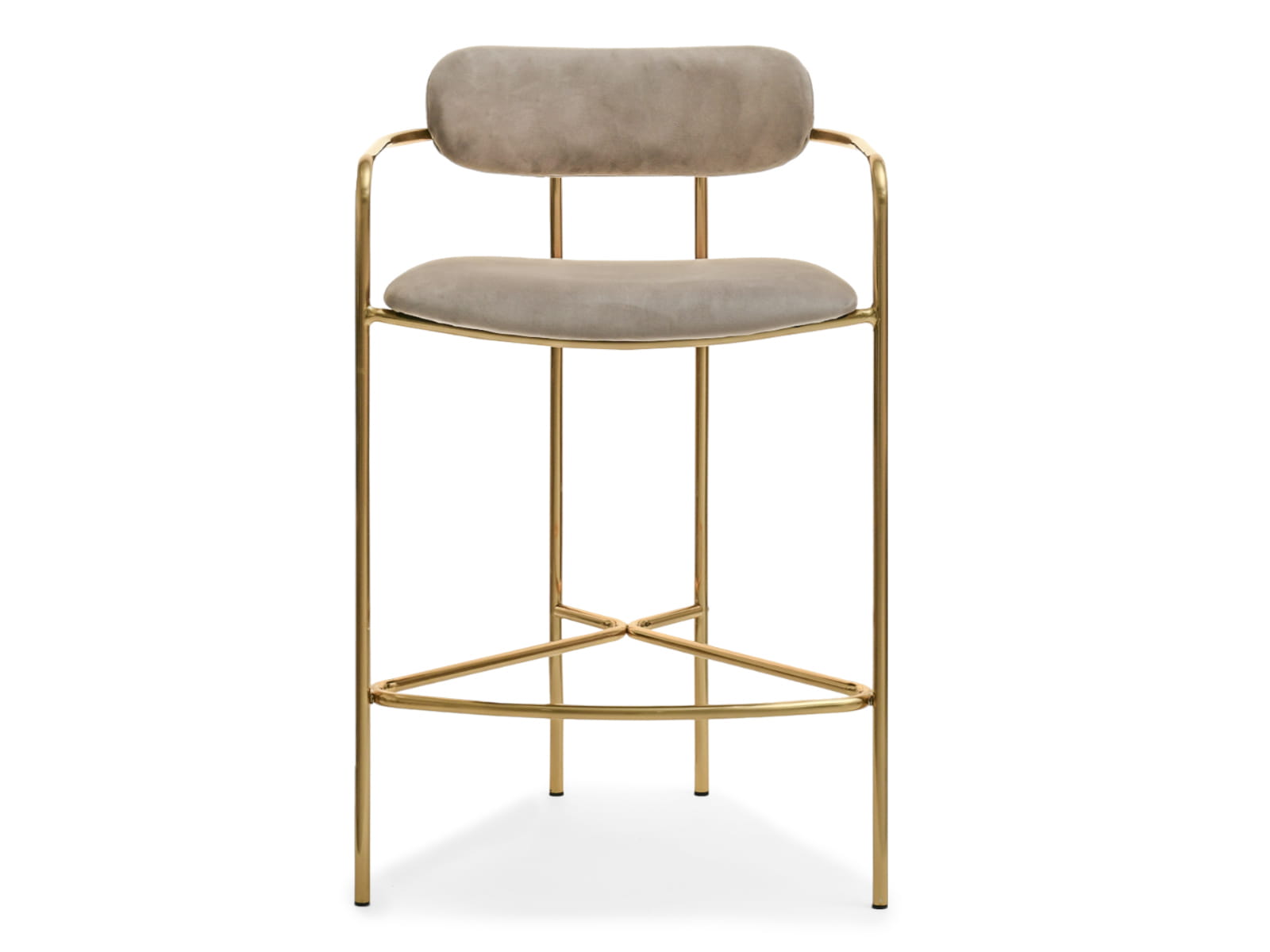 Barhocker Barstuhl Beige Samt Glamour TOMI Awentto