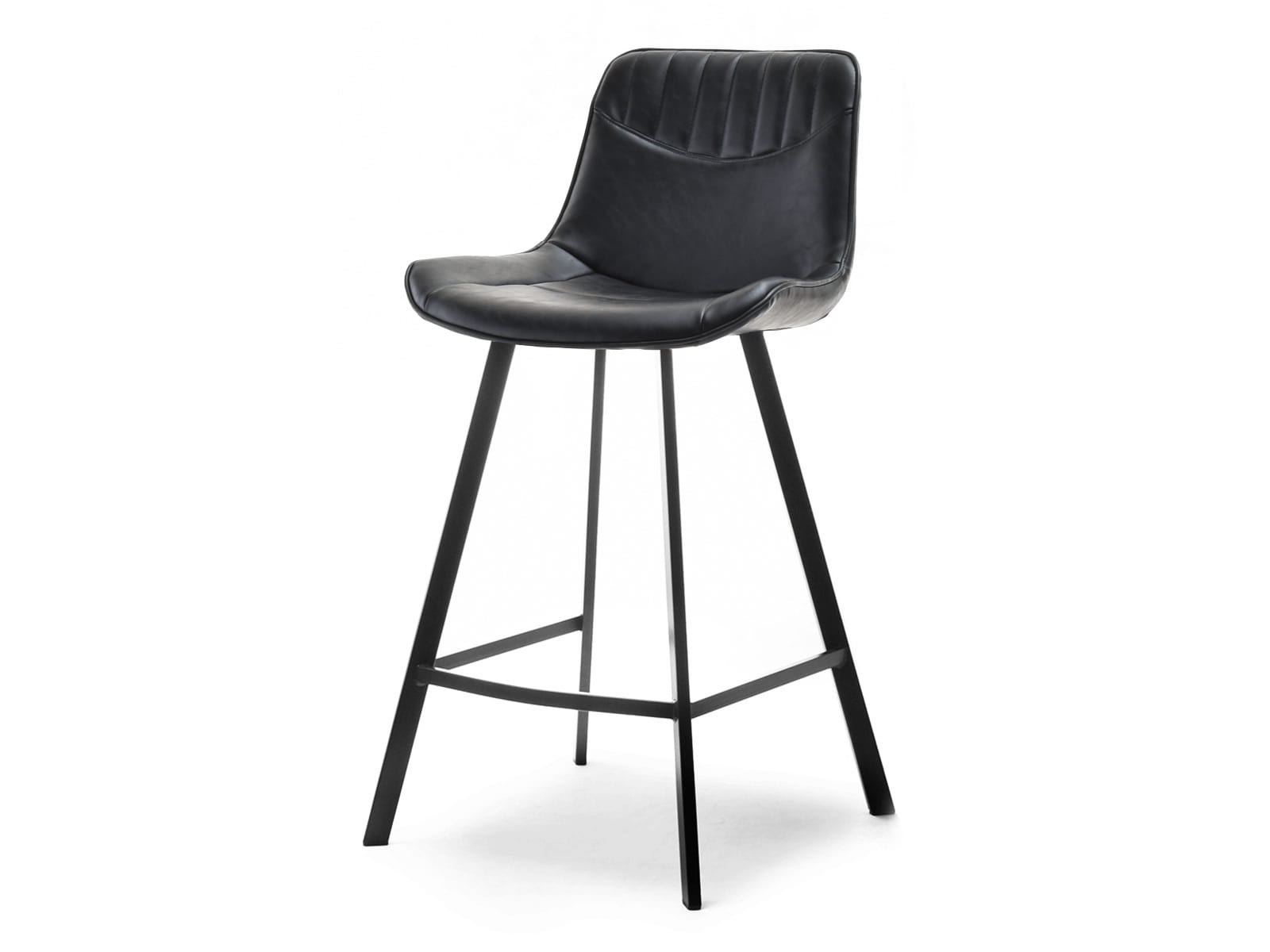 Barhocker Barstuhl Schwarz Kunstleder AERO Awentto