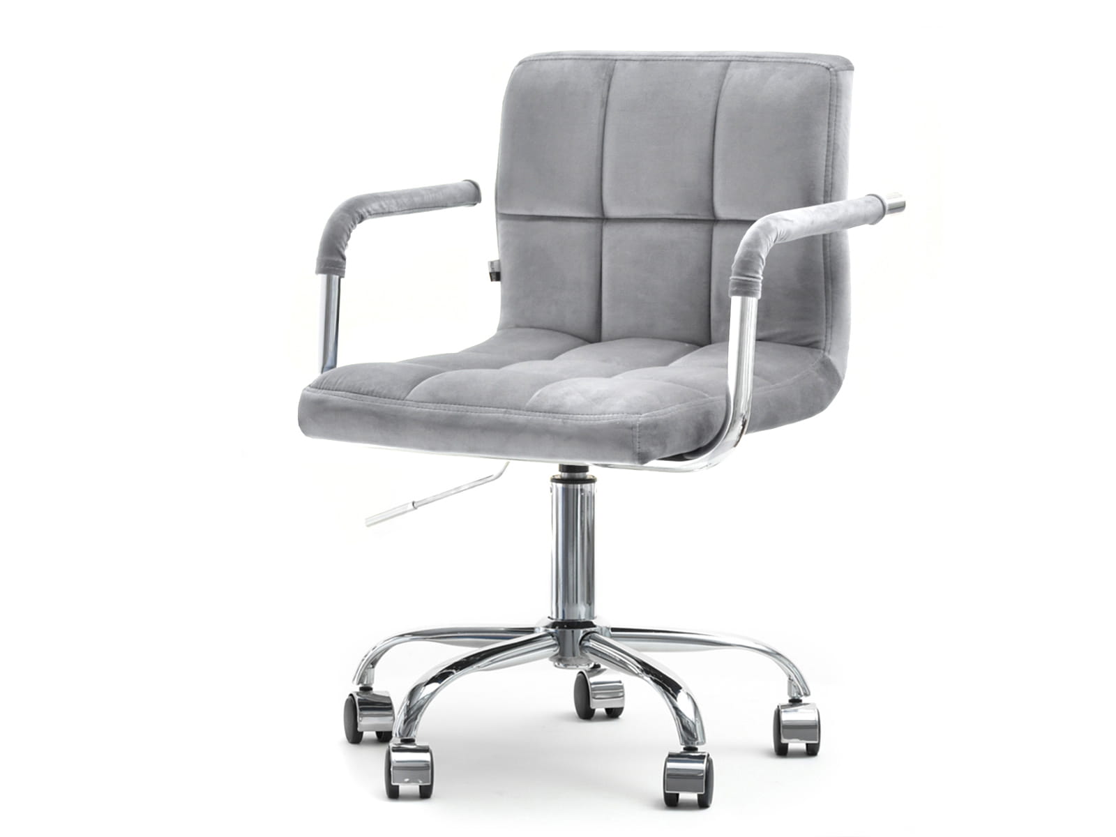 Jugend-Drehstuhl Samt grau auf Rollen ARABELLA Awentto