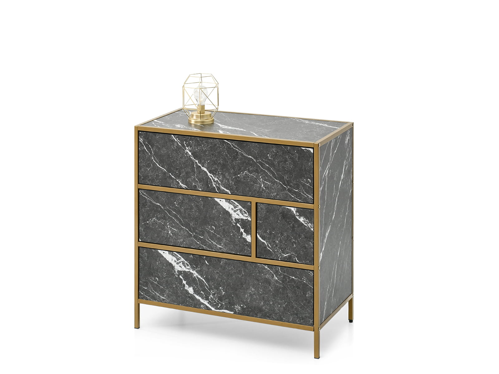 Moderne Kommode 75x70 cm in Marmor-Optik Glamour RIVERIS-B Awentto
