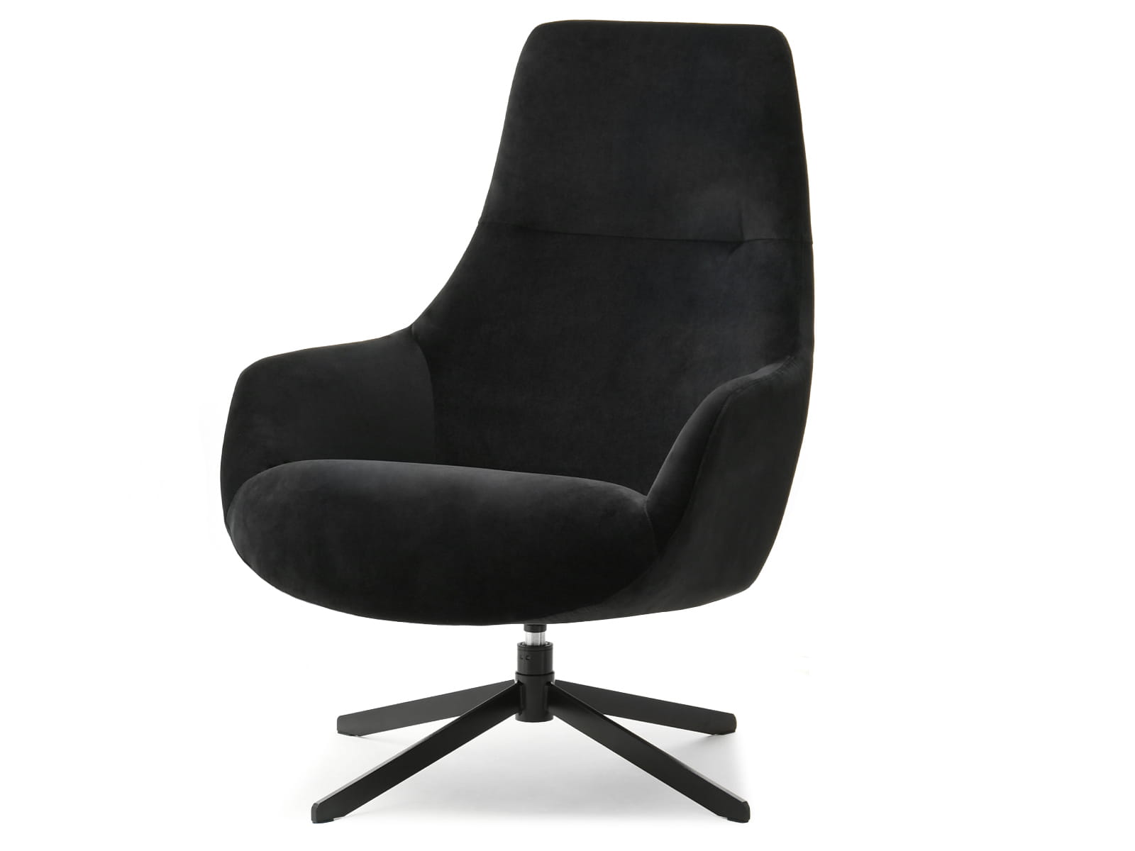 Relaxsessel Drehsessel Schwarz Samt MONTEA Awentto