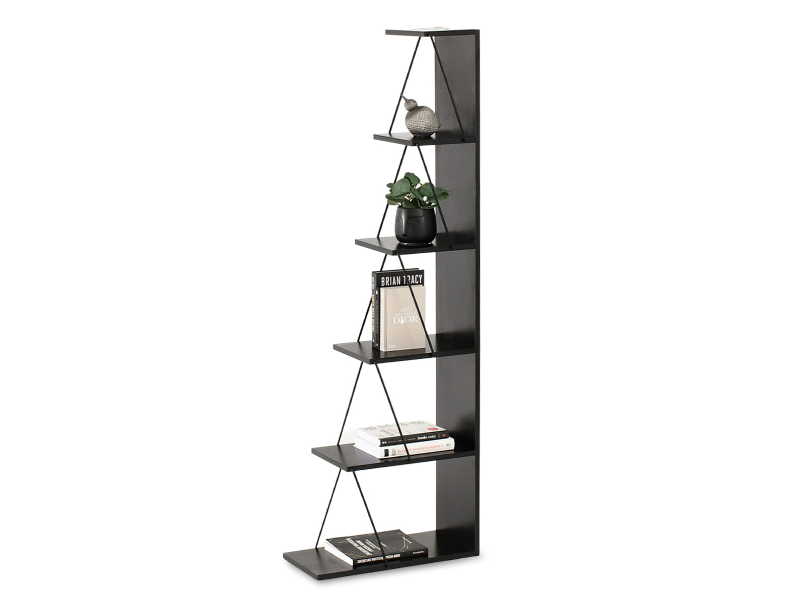 Offenes Eckregal 50 cm in Schwarz Holzoptik MOSSY-A Awentto