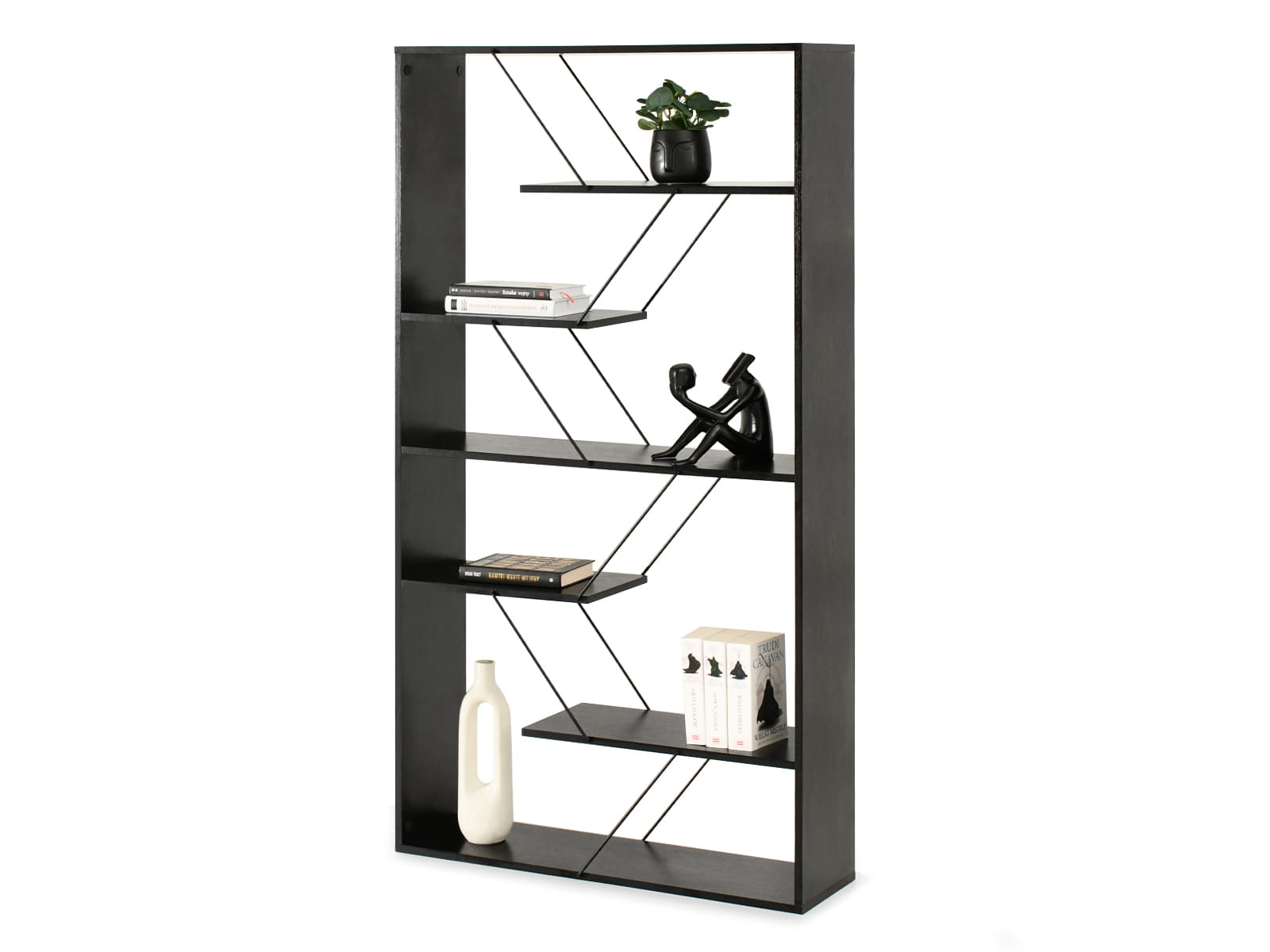 Offenes Regal 84 cm in Schwarzholz-Optik MOSSY-B Awentto
