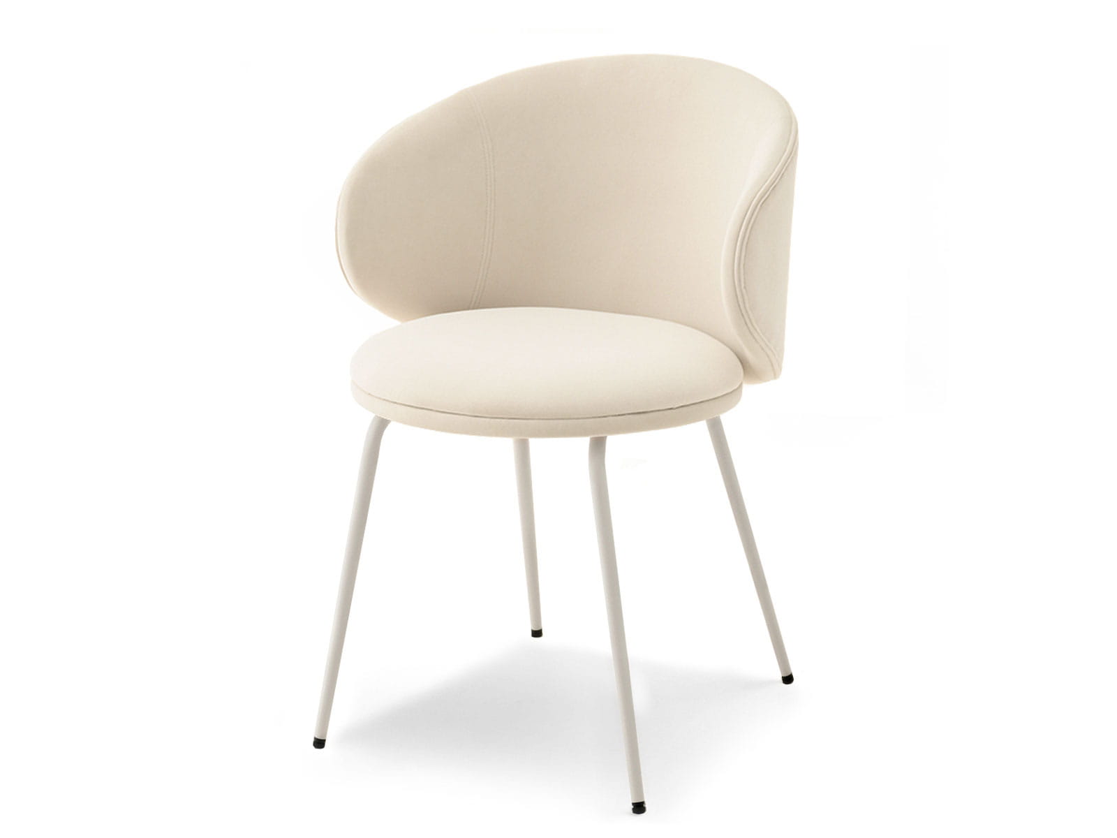 Moderner Samtstuhl LEO Awentto in Creme für das Esszimmer