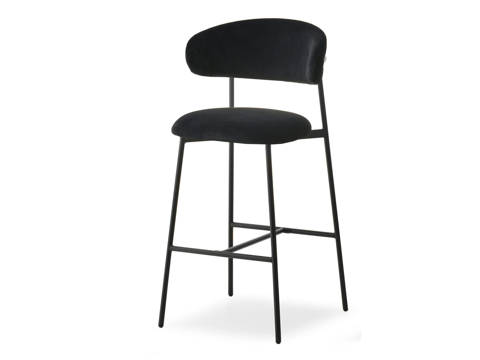 Barhocker Barstuhl Schwarz Samt INARO Awentto