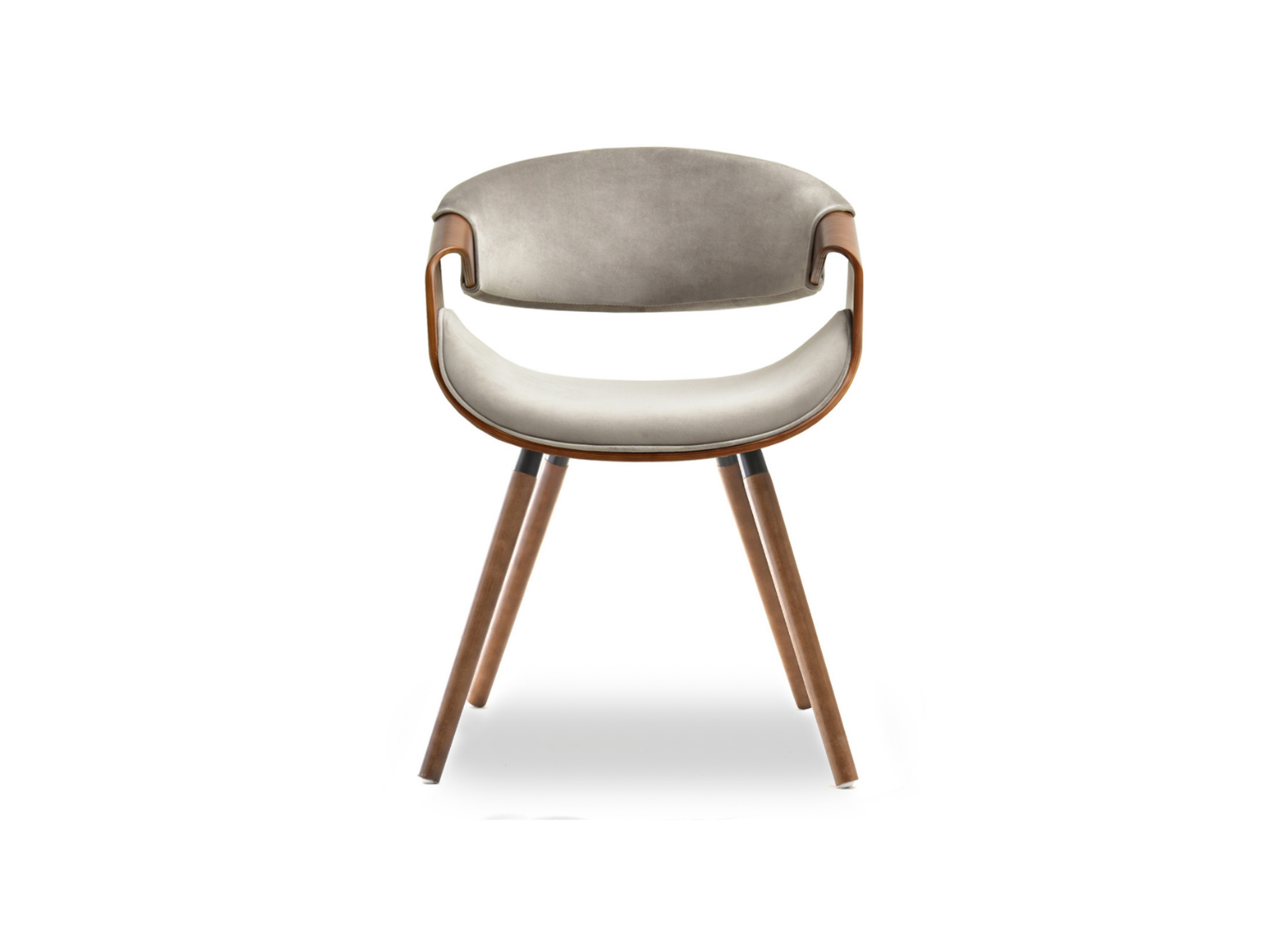 Eleganter Esszimmerstuhl Beige Samt aus Bugholz KOSMO Awentto