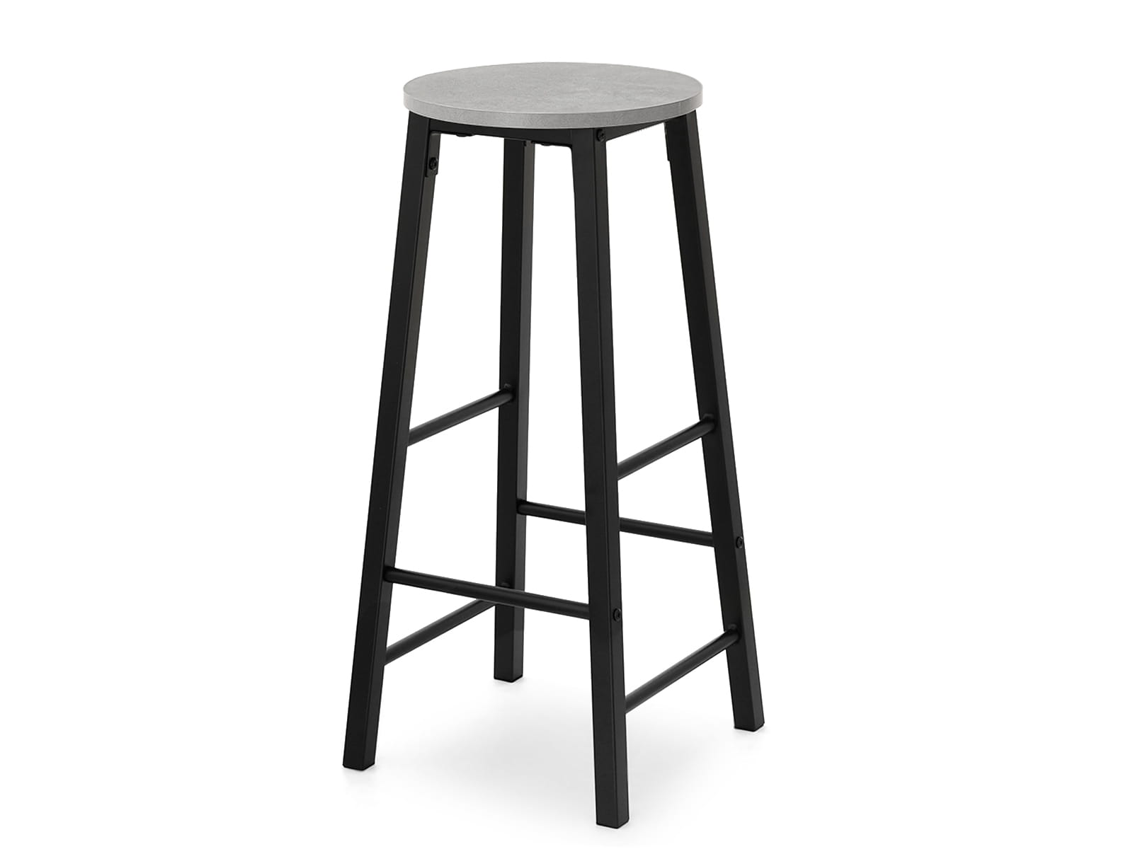 Barhocker FROST Awentto - Rund, Beton-Optik mit schwarzen Beinen