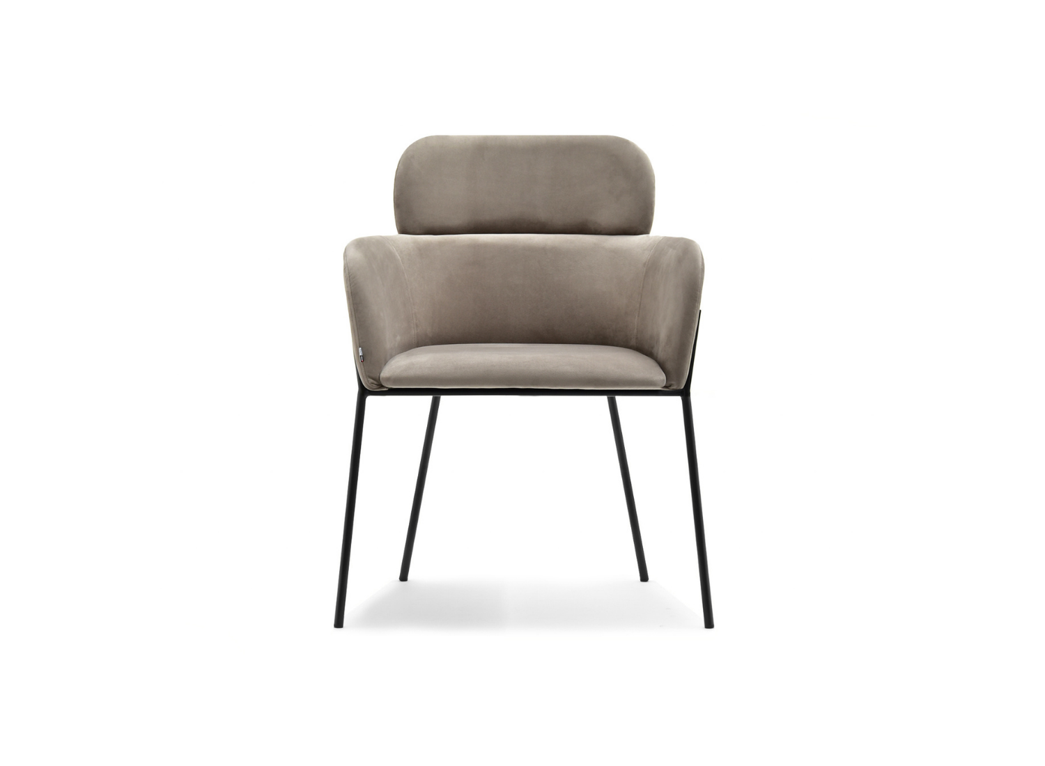 Moderner Esszimmerstuhl Beige Samt Schwarze Beine LEILA Awentto
