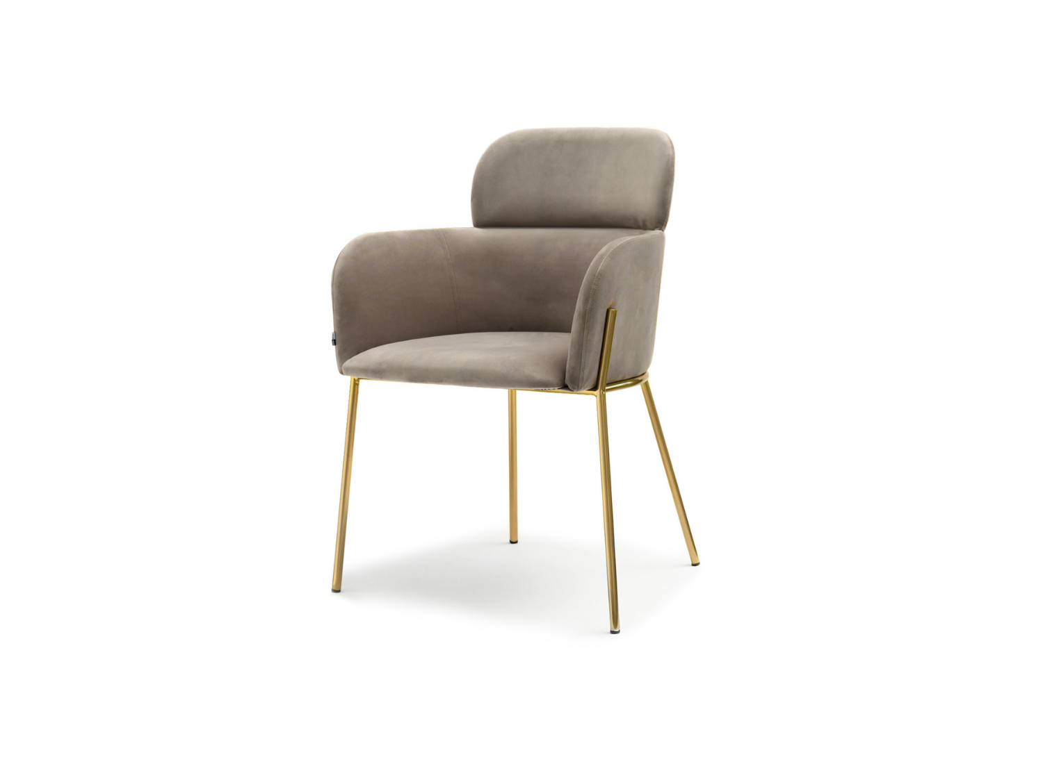 Moderner Esszimmerstuhl LEILA Awentto – Beige Samt, Goldene Beine
