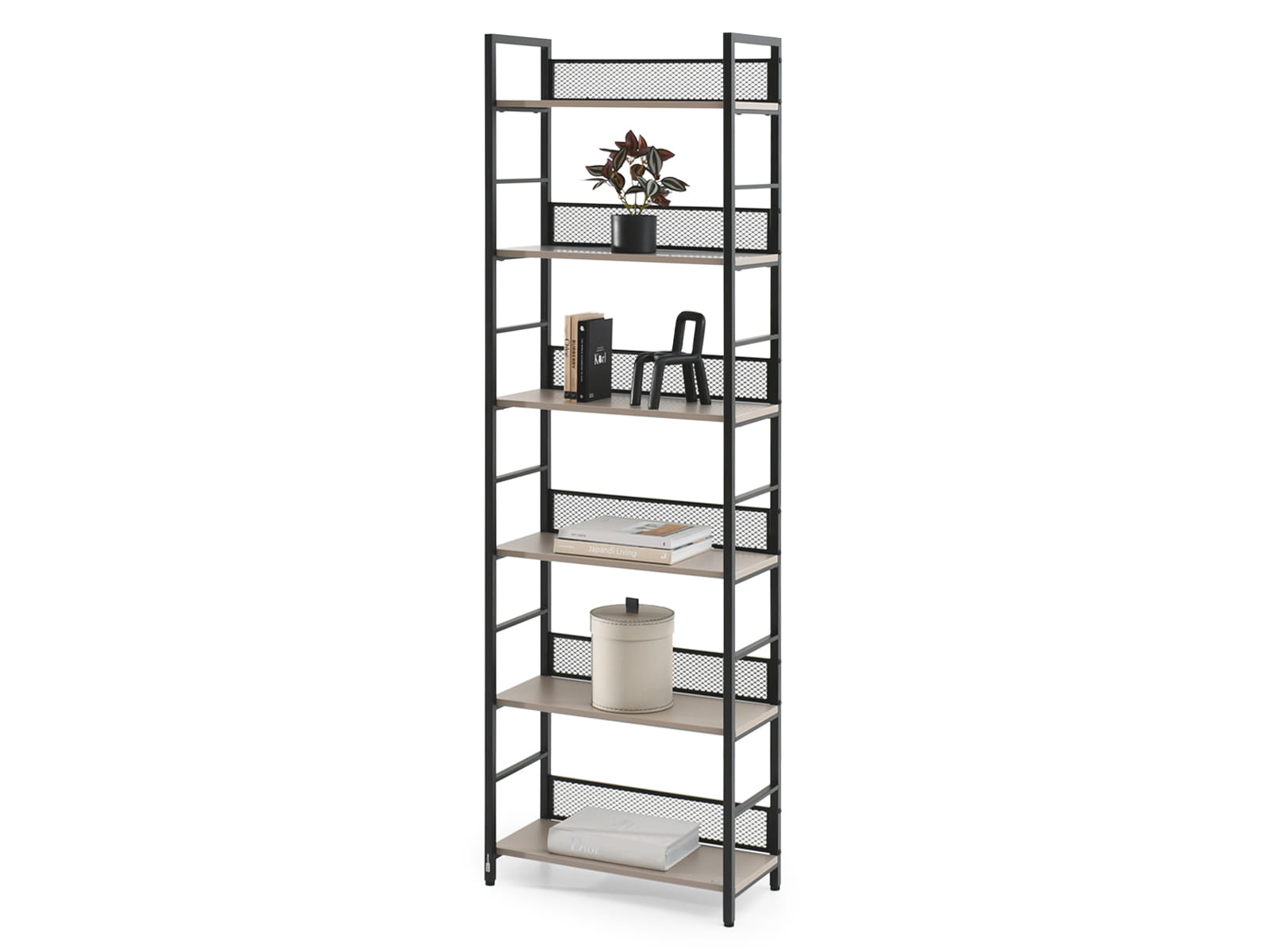 Offenes Regal 60 cm in Beige auf schwarzem Gestell ROME-C Awentto