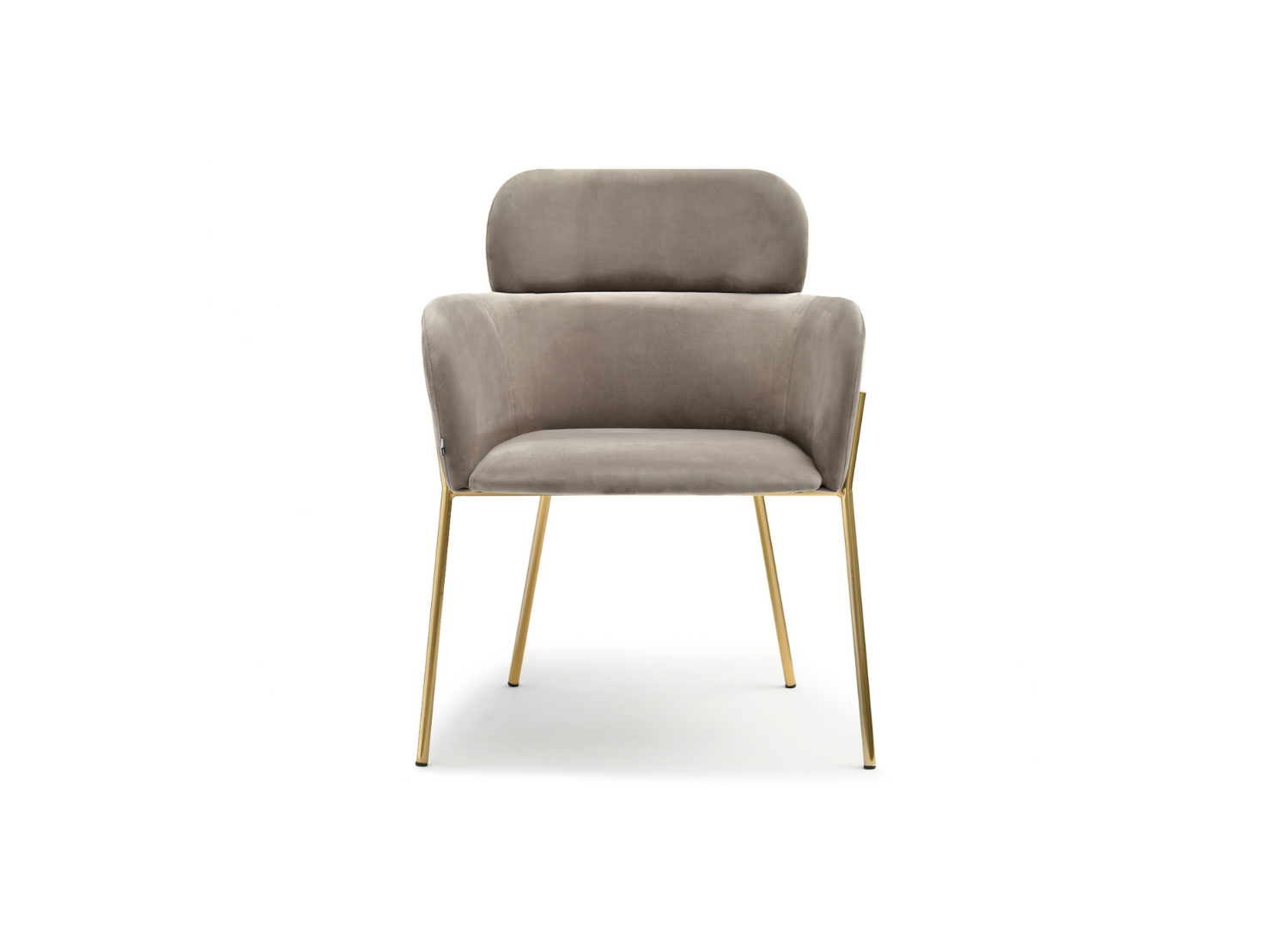 Moderner Esszimmerstuhl LEILA Awentto – Beige Samt, Goldene Beine