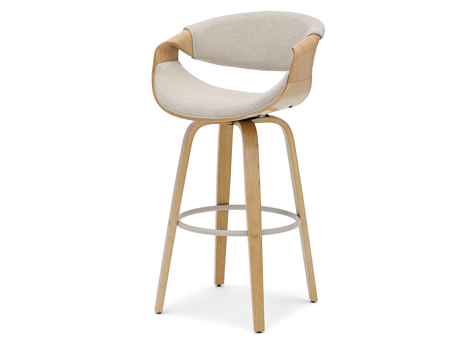 Barhocker drehbar Grau aus Bugholz KOSMO Awentto