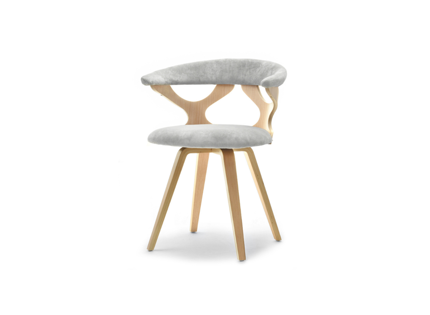 Eleganter Holzstuhl grau Velours für das Esszimmer BENTO Awentto